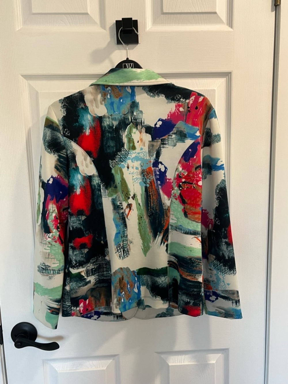 Joseph Ribkoff Abstract Multicolor Notched Blazer - Picture 2 of 2